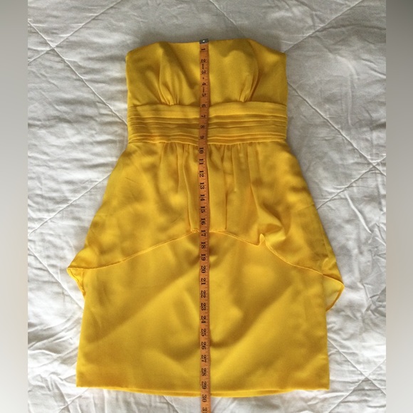 Alfred Angelo Canary Yellow Strapless Mini Dress - Picture 15 of 15